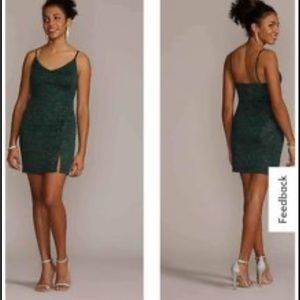 Iridescent dark green sparkly dress